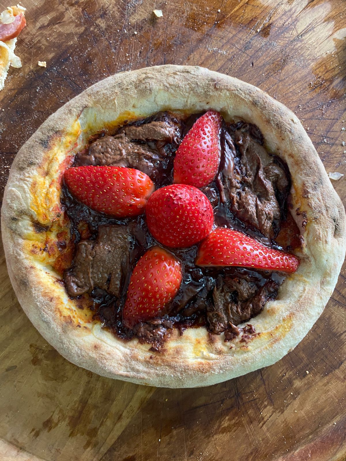 Pizza de Chocolate com Morango